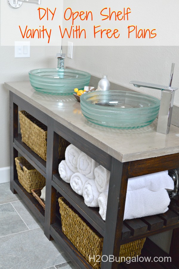 DIY Open Shelf Vanity With Free Plans