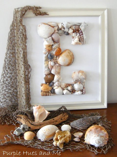 DIY Seashell wall art - summer decor