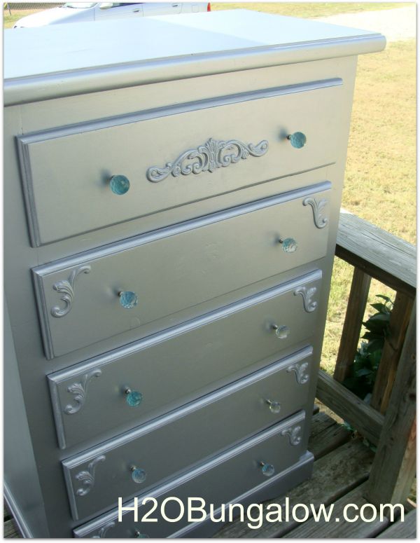 Front view glam dresser makeover H2OBungalow