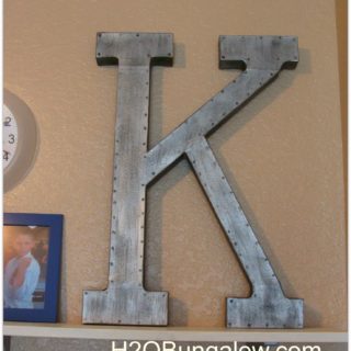 finished metal look letter
