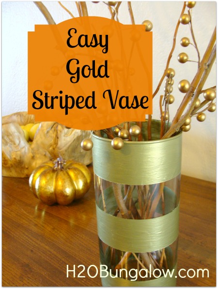 DIY Gold Striped Vase