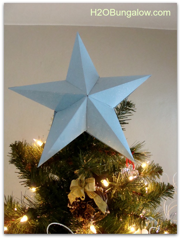 Christmas tree topper is a paper star I made