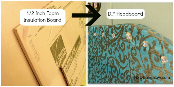 DIY headboard from foam insulation 