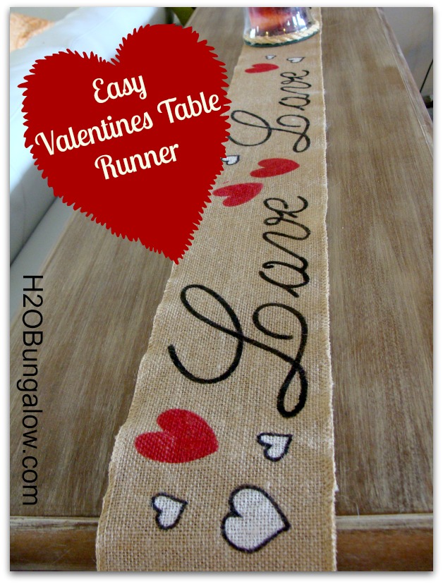 Easy Valentines Day Table Runner - H2OBungalow