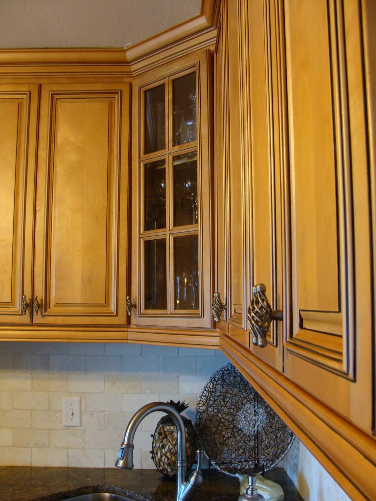 view of counter and upper cabinets in kitchen