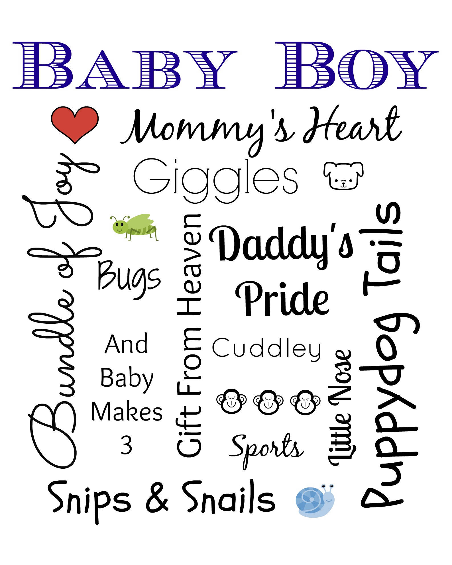 Baby Boy Subway Art Printable And Easy New Mommy Recipes H20Bungalow