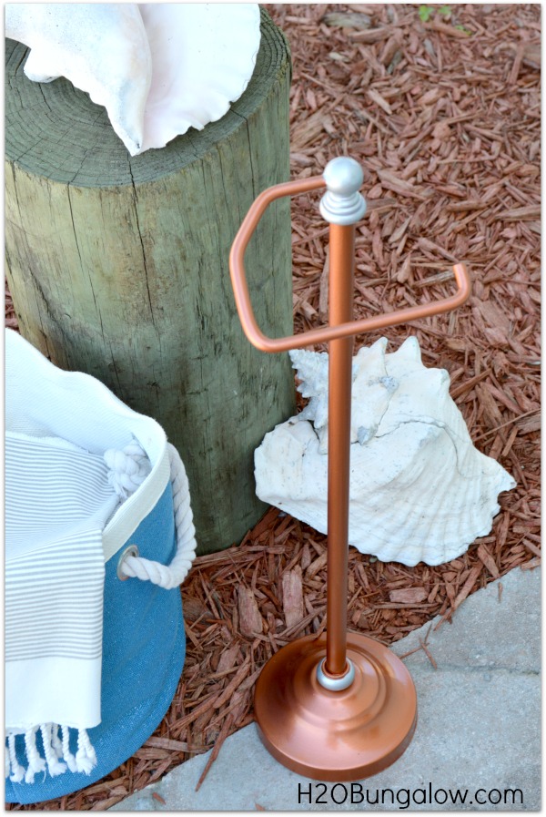 Finished DIY Copper Toilet Paper Holder 