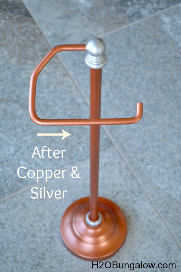 Copper painted toilet paper holder 