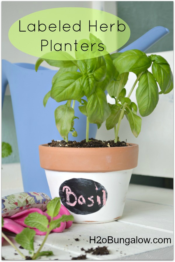 DIY Labeled Herb Planters by H2OBungalow