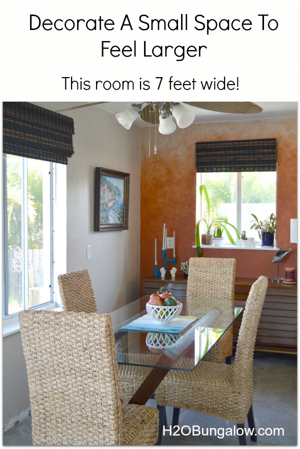 Decorate A Small Space To Feel Larger This room is only 7 feet wide