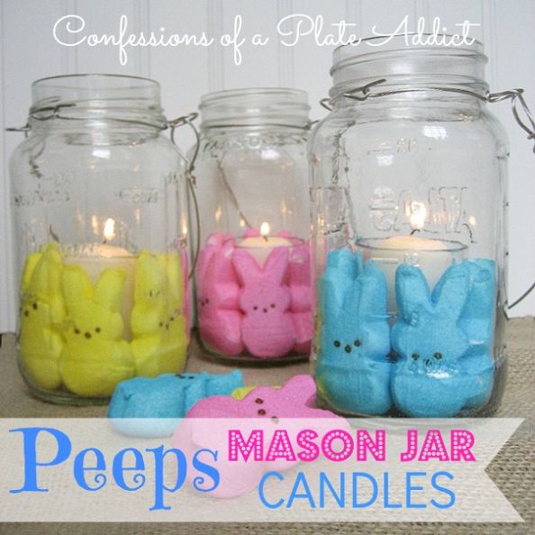 Peeps Mason Jar candles