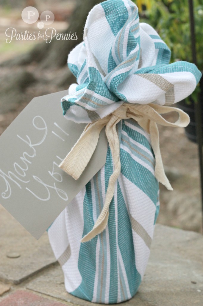 Hostess-gift-dishtowel-wrapped-wine