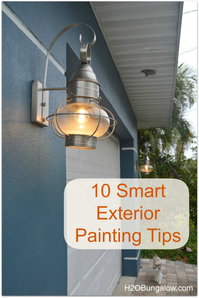 These 10 smart exterior painting tips will save you valuable time and money while you paint your own home. I did it, and I'll show you how. www.H2OBungalow.com #painting #paintingtips