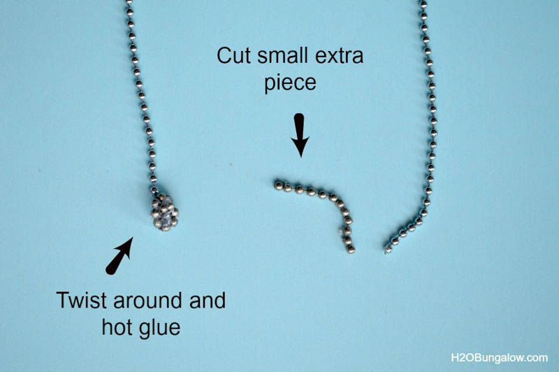 image of chain ends for shell ceiling fan pull