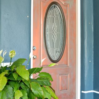 DIY faux painted copper front door tutorial www.H2OBungalow.com #fauxpainted