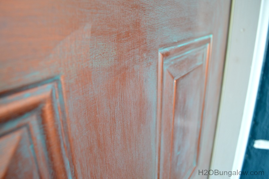 DIY faux painted copper front door tutorial www.H2OBungalow.com #fauxpainted 