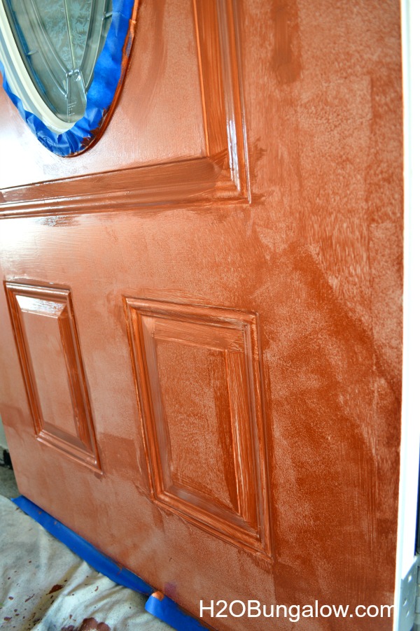 Faux-Paint-Aged-Copper-Patina-Front-Door-H2OBungalow