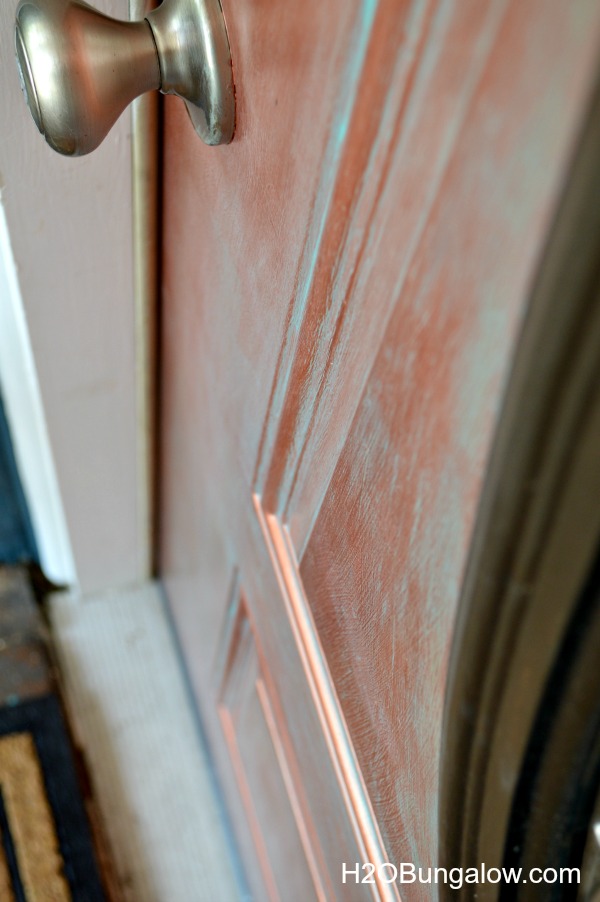 DIY faux painted copper front door tutorial www.H2OBungalow.com #fauxpainted 