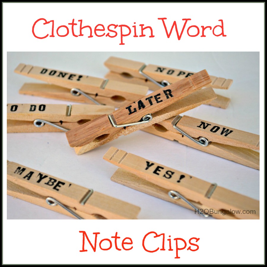 Who said stacks of paper can't be fun too? These 5 minute craft clothespin note clips will keep stacks of paper organized and they look good too!