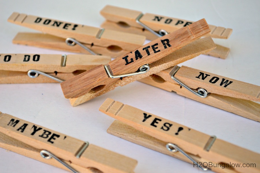 Who said stacks of paper can't be fun too? These 5 minute craft clothespin note clips will keep stacks of paper organized and they look good too!