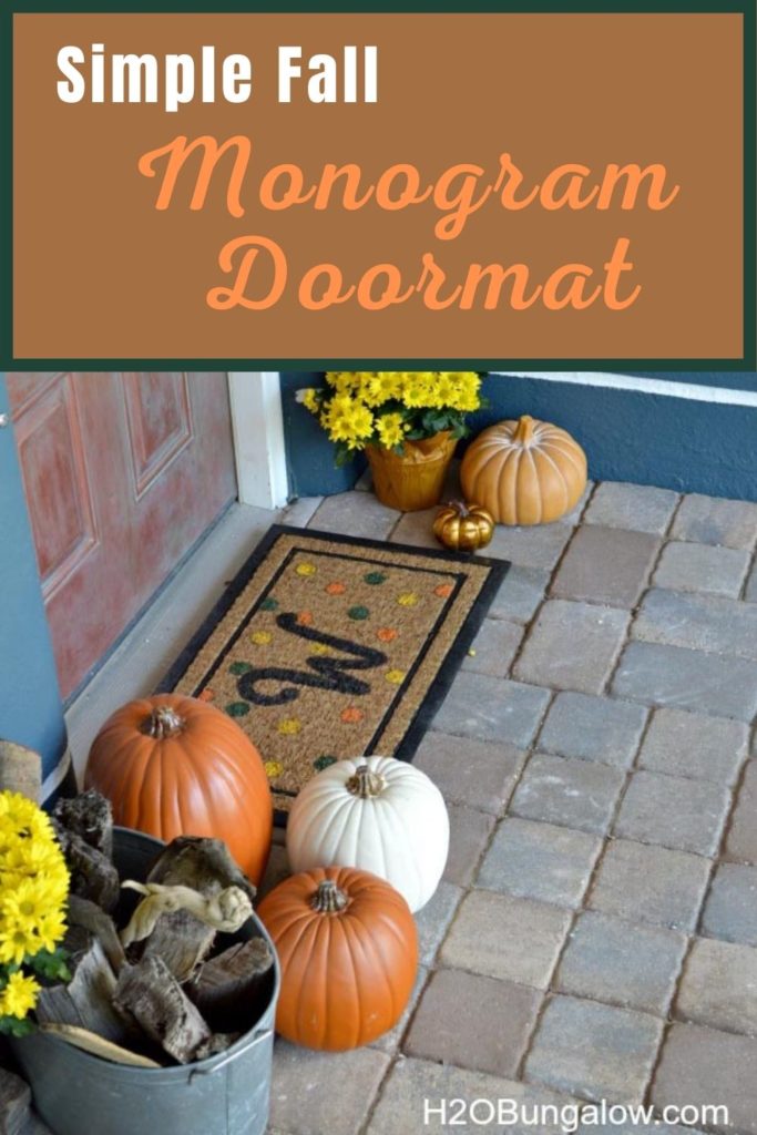 Simple Fall Monogram Doormat image to pin to Pinterest