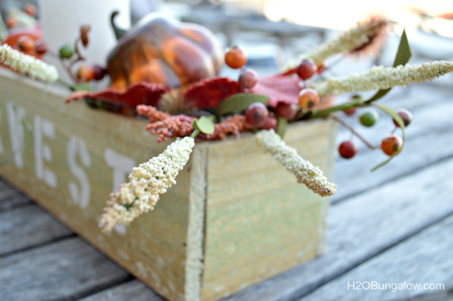 It looks like pallet wood, it's still rough cut with texture and character, but you don't have to anything apart! Make this simple wood trough box from a new fence post . Add a stencil and you've got a super fall decor item. www.H2OBungalow.com #falldecor #fall #powertoolproject