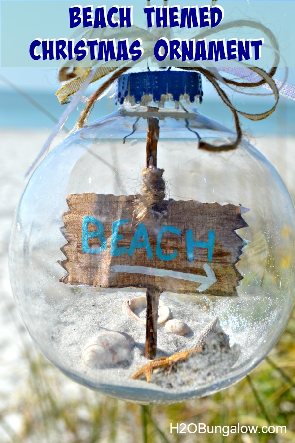DIY beach themed Christmas tree ornament by H2OBungalow