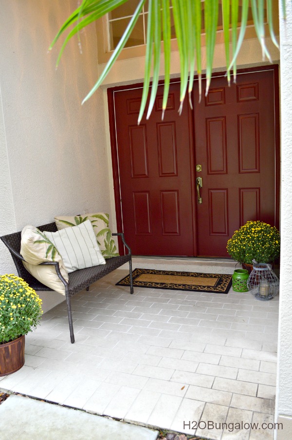 Newly painted front door and entryway