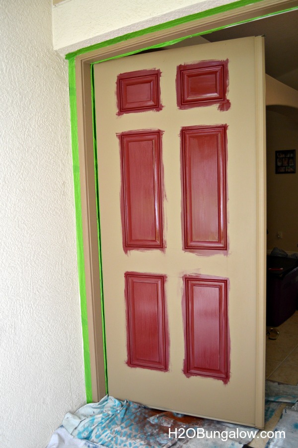 How to paint a front door by painting the inner panels first.