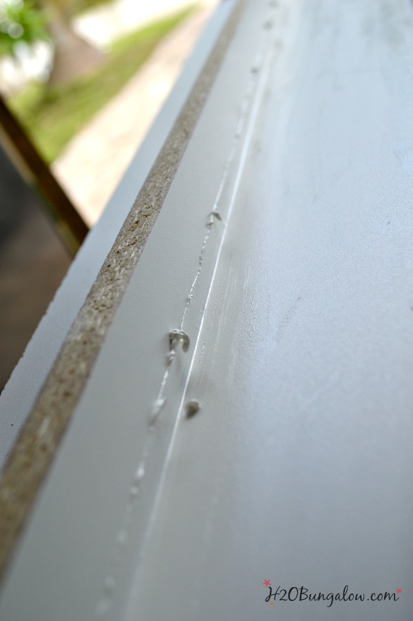 beaded caulk for DIY concrete counter top frame