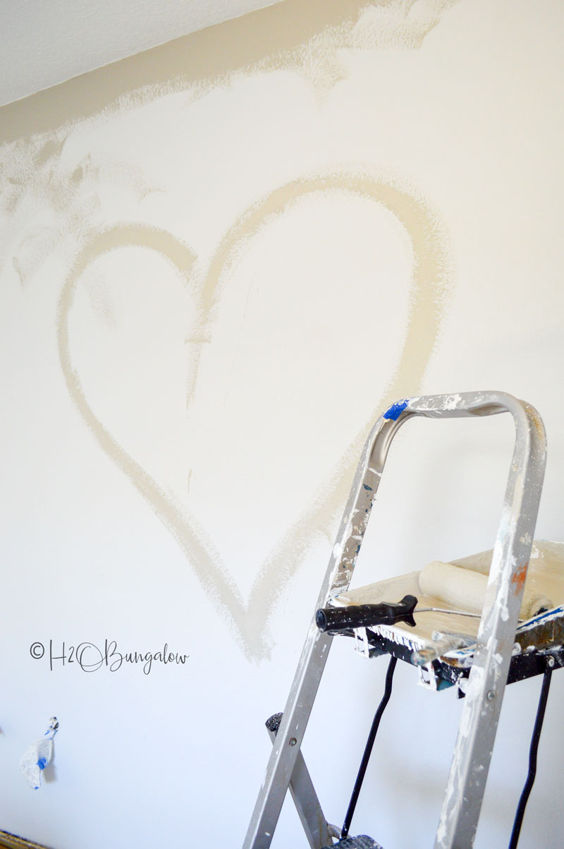  heart painted on wall 