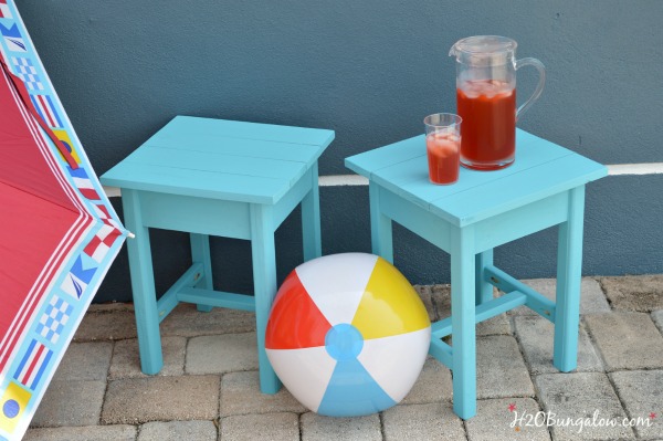 Build these DIY outdoor patio tables in an afternoon. H2OBungalow