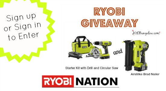 Sign up or sign in to enter to win this Ryobi tool package - ends 4/30/15 