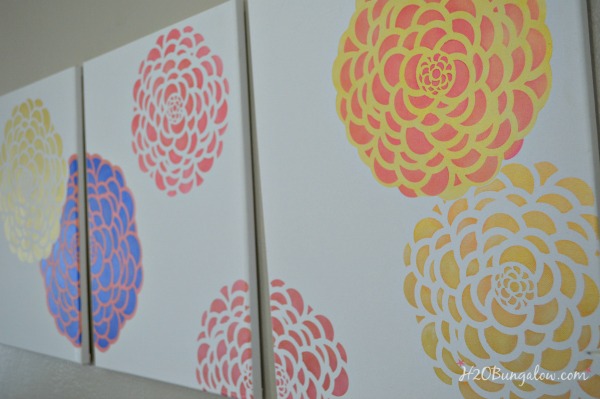 DIY-Tryptic-stenciled-wall-art-H2OBungalow