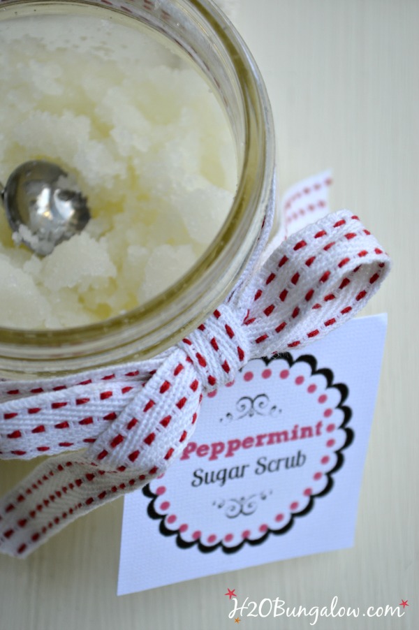 Try this sugar scrub hand wash recipe to clean, exfoliate and soften hands. It feels wonderful on your skin after gardening or painting. Recipe includes rich and protective skin softening ingredients. www.H2OBungalow.com #giftidea