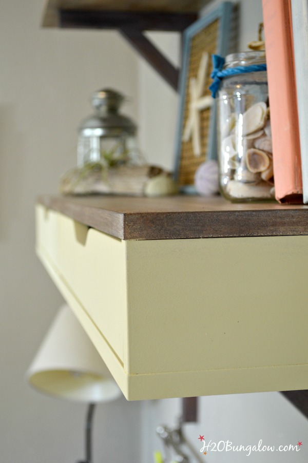 office shelves and desk makeover with faux wood  grainging H2OBungalow