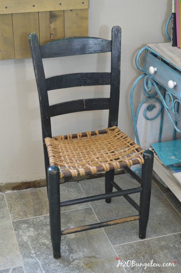 Before photo of my coastal rustic chair makeover H2OBungalow