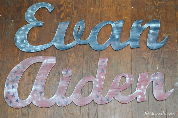 DIY cut out wooden name tutorial with step by step instructions. Create a wooden name or word cut-out for less than $5! You can do this! H2OBungalow #woodcrafts #toolproject