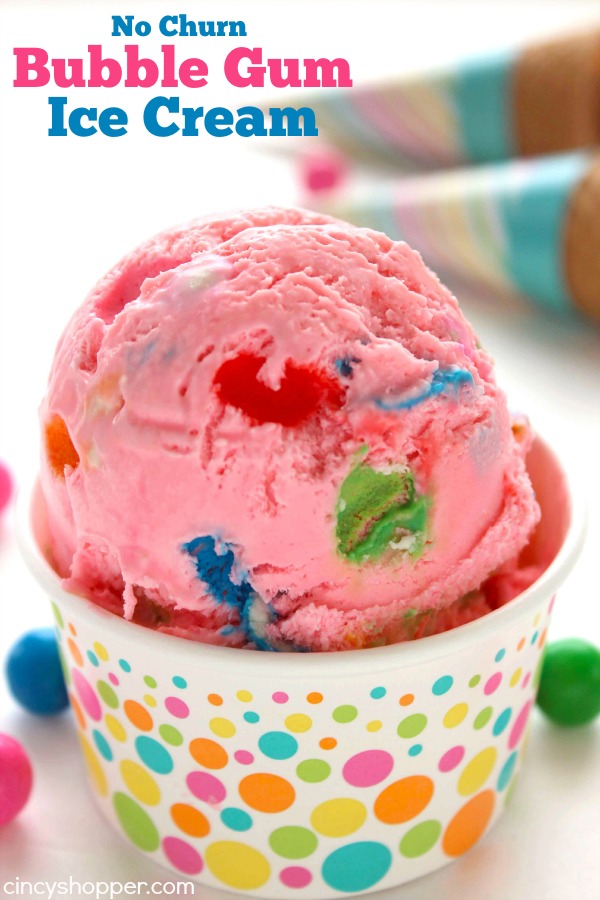 No Churn Bubble Gum Ice Cream DIY Sunday Showcase