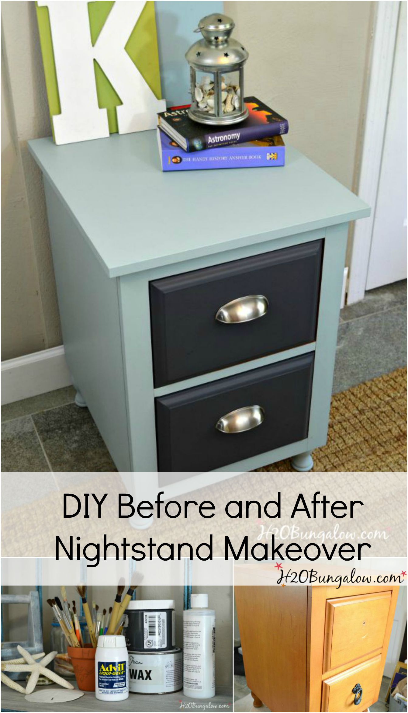 DIY nightstand project before and after and an Advil Sponsored Sweepstakes with a chance to win $15,000 cash to help you with your latest DIY project! 