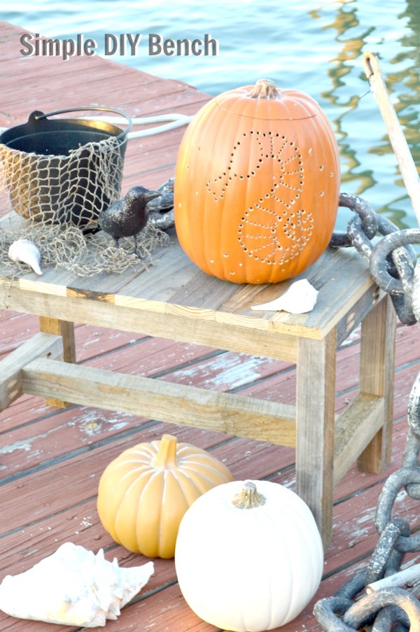 Make a simple DIY wood bench or table. This is a great beginner build project. Linked to the Power Tool Challenge Team and several other simple DIY tool projects for this months Frightful Theme www.H2OBungalow #PowerToolChallengeTeam