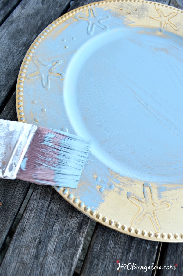 DIY Painted Sparrow Chargers for a Spring Table