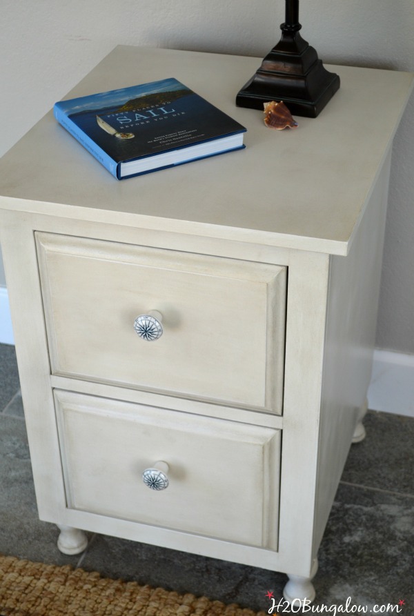 How To Authentically Age White Painted Furniture Nightstand Makeover -  H2OBungalow