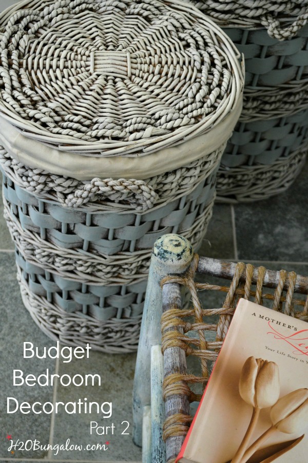 DIY budget bedroom decorating part 2 of a series on how to refresh a bedroom with a small budget. www.H2OBungalow