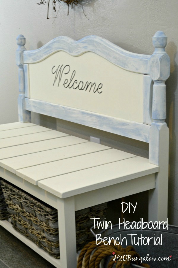 DIY Twin Headboard Bench Tutorial   H20Bungalow