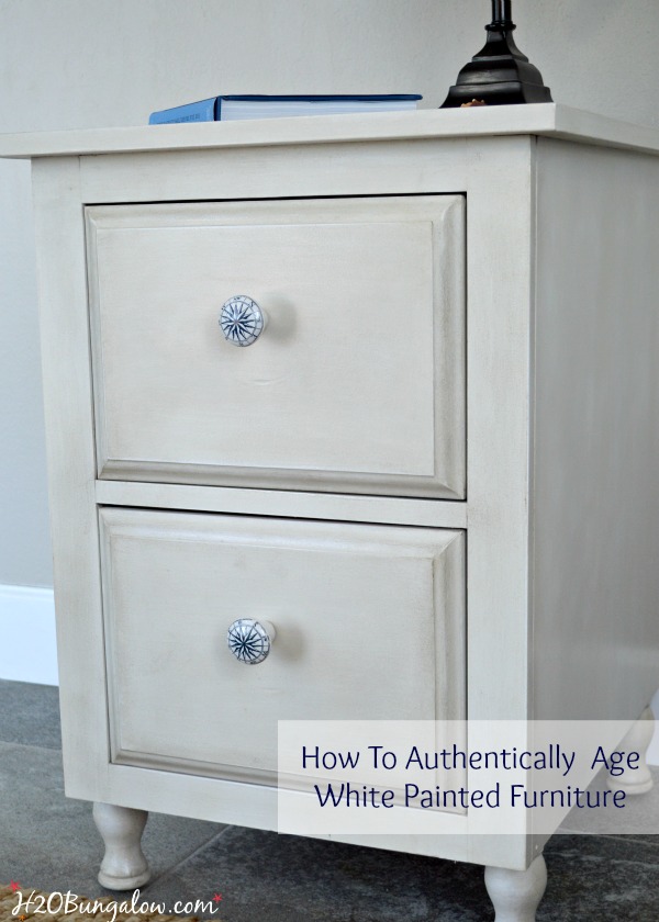 How To Authentically Age White Painted Furniture Nightstand Makeover -  H2OBungalow