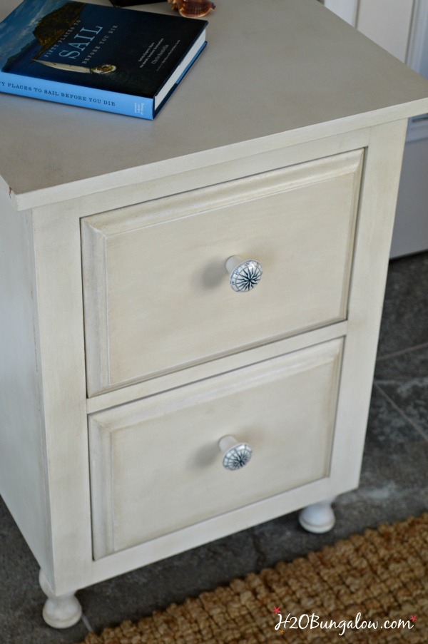 How To Authentically Age White Painted Furniture Nightstand Makeover -  H2OBungalow