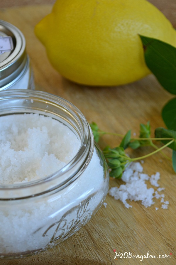 DIY'ers nourishing Citrus Hand Scrub recipe that gently exfoliates and hydrates skin with soothing ingredients and an uplifting citrus scent. H2OBungalow.com