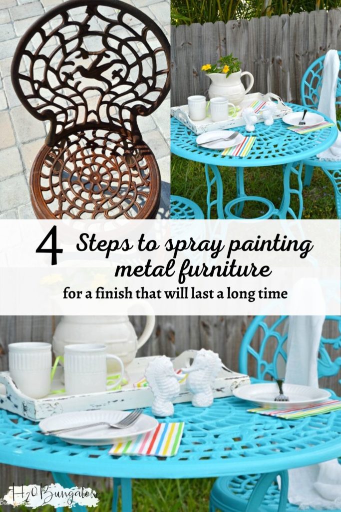 How To Spray Paint Metal Outdoor Furniture To Last A Long Time - H2OBungalow