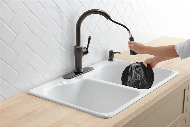 5 tips for selecting the best kitchen faucet for your needs has good advice with questions to ask yourself before you make the decision to replace your old kitchen faucet H2OBungalow